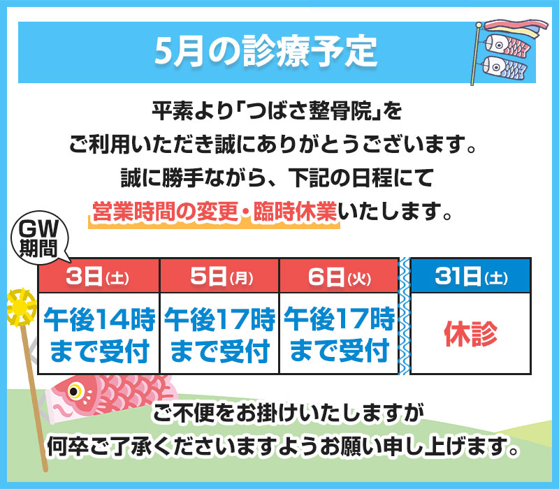 5月の診療予定